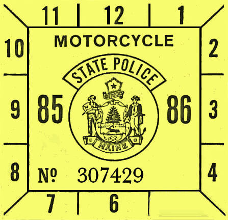 Modal Additional Images for 1985-86 Maine Inspection Sticker